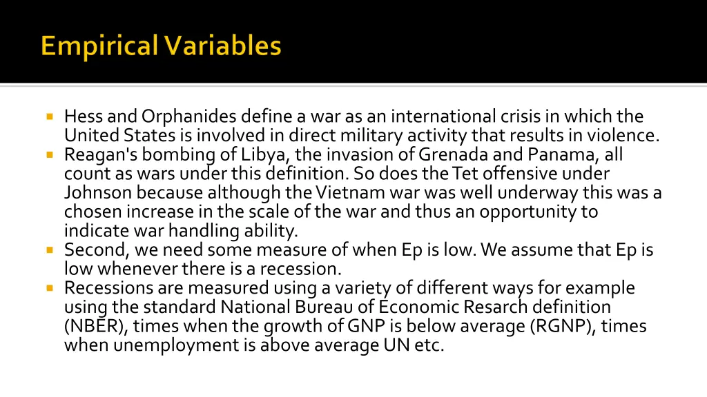 hess and orphanides define