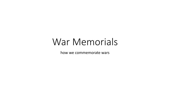 war memorials