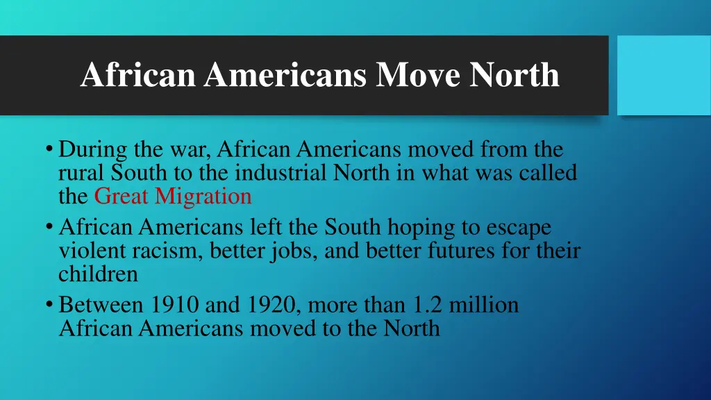 african americans move north 2