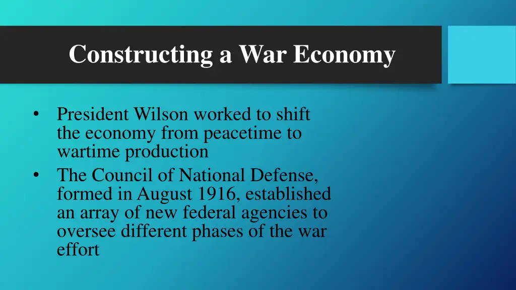 constructing a war economy