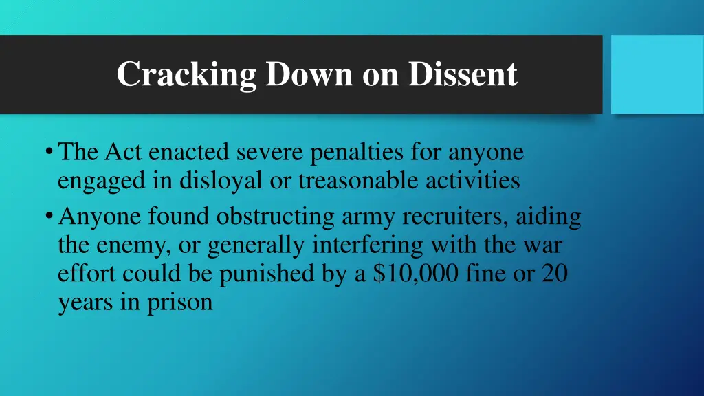 cracking down on dissent 1