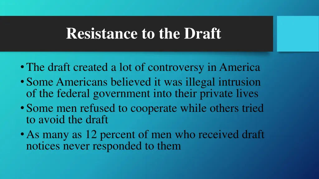 resistance to the draft