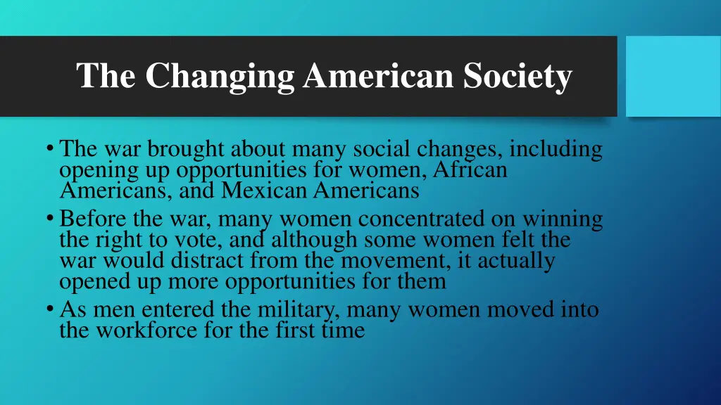 the changing american society