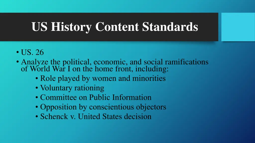 us history content standards