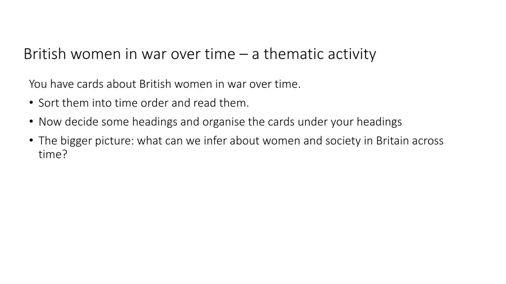 british women in war over time a thematic activity 3