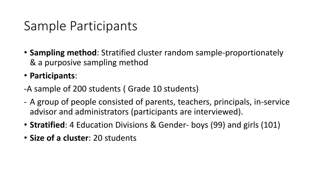 sample participants