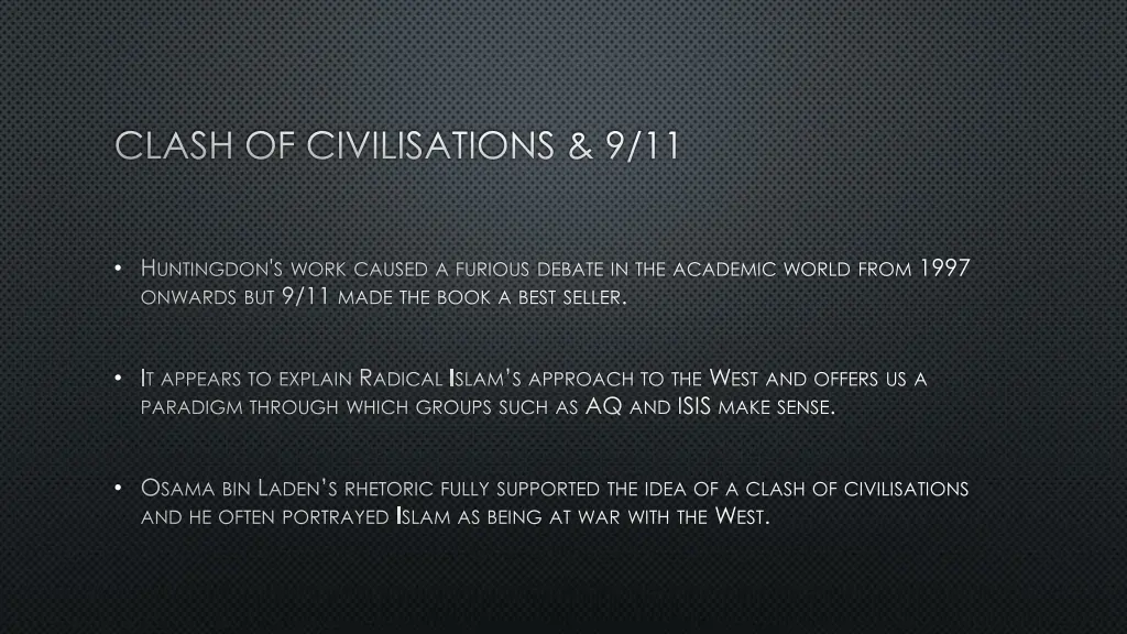 clash of civilisations 9 11