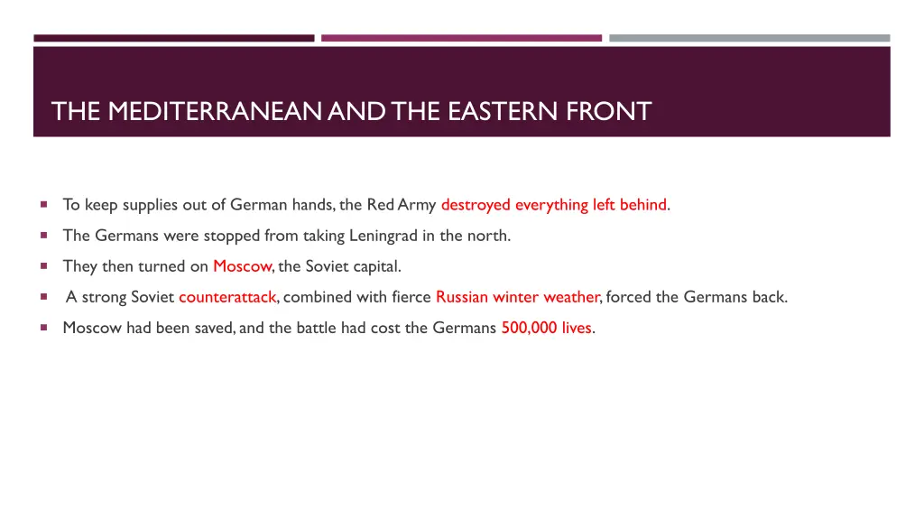 the mediterranean and the eastern front 1