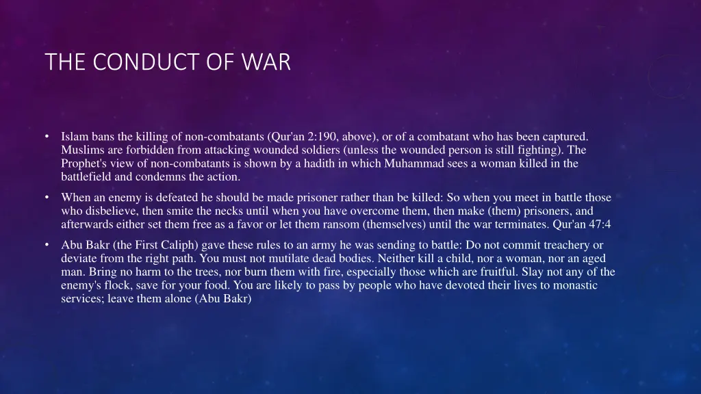 the conduct of war