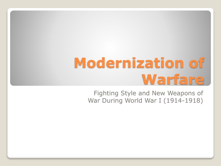 modernization of