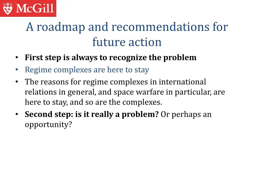 a roadmap and recommendations for future action