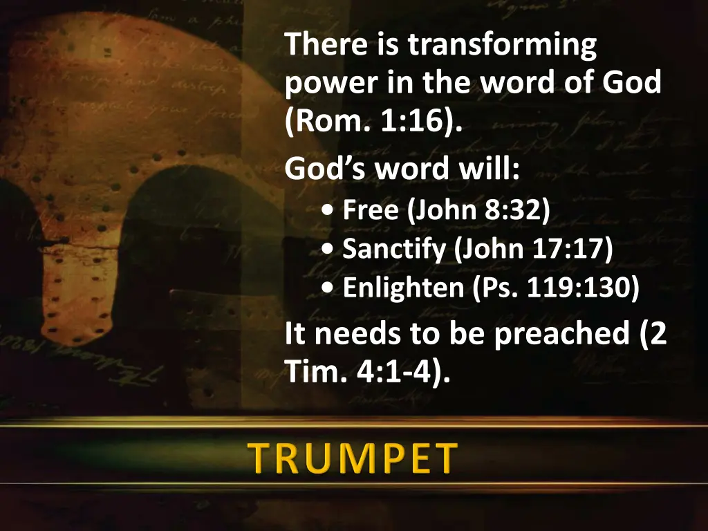 there is transforming power in the word