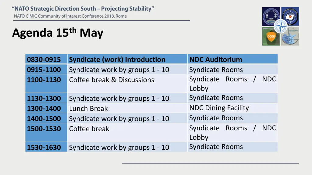 agenda 15 th may