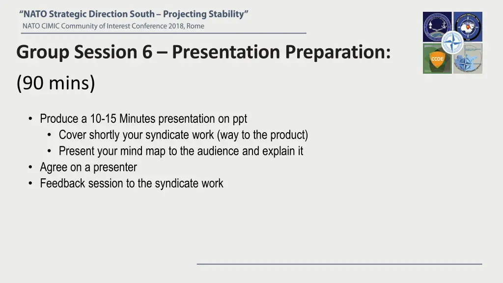 group session 6 presentation preparation 90 mins