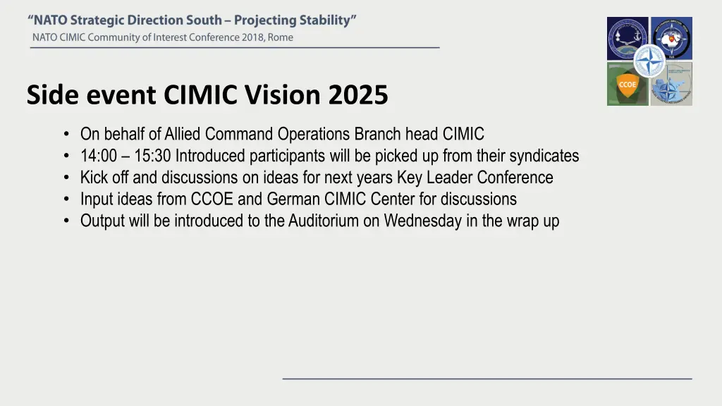 side event cimic vision 2025