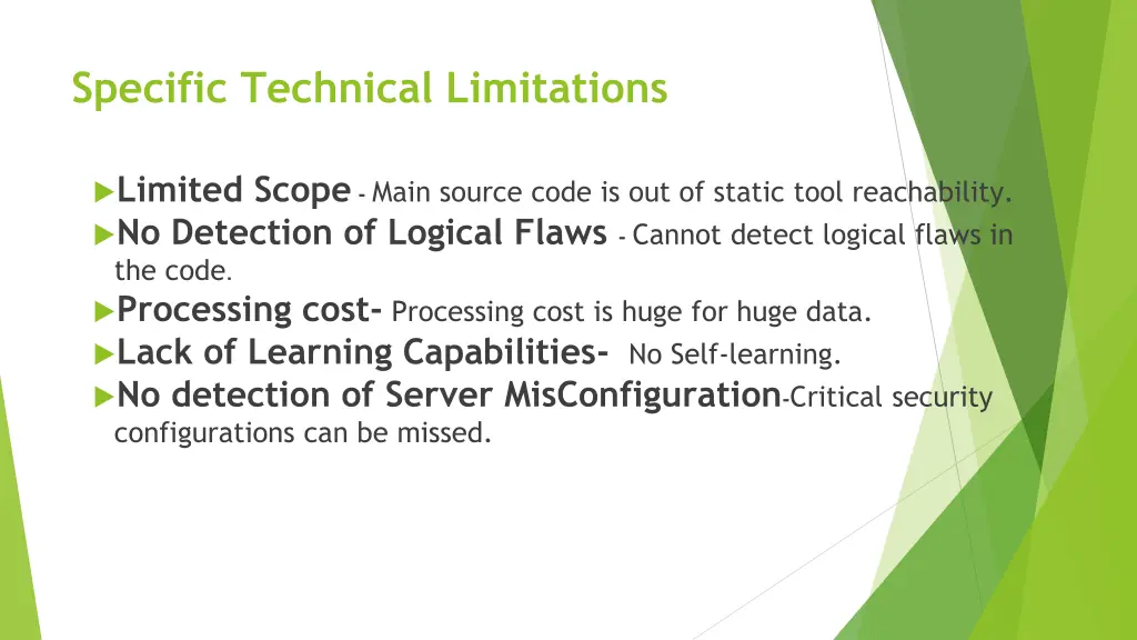 specific technical limitations