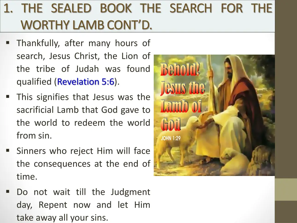 1 the sealed book the search for the worthy lamb 2