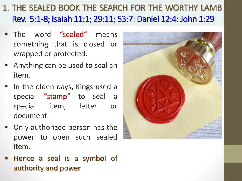 1 the sealed book the search for the worthy lamb