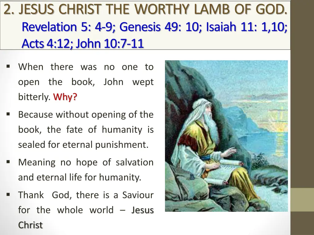 2 jesus christ the worthy lamb of god revelation