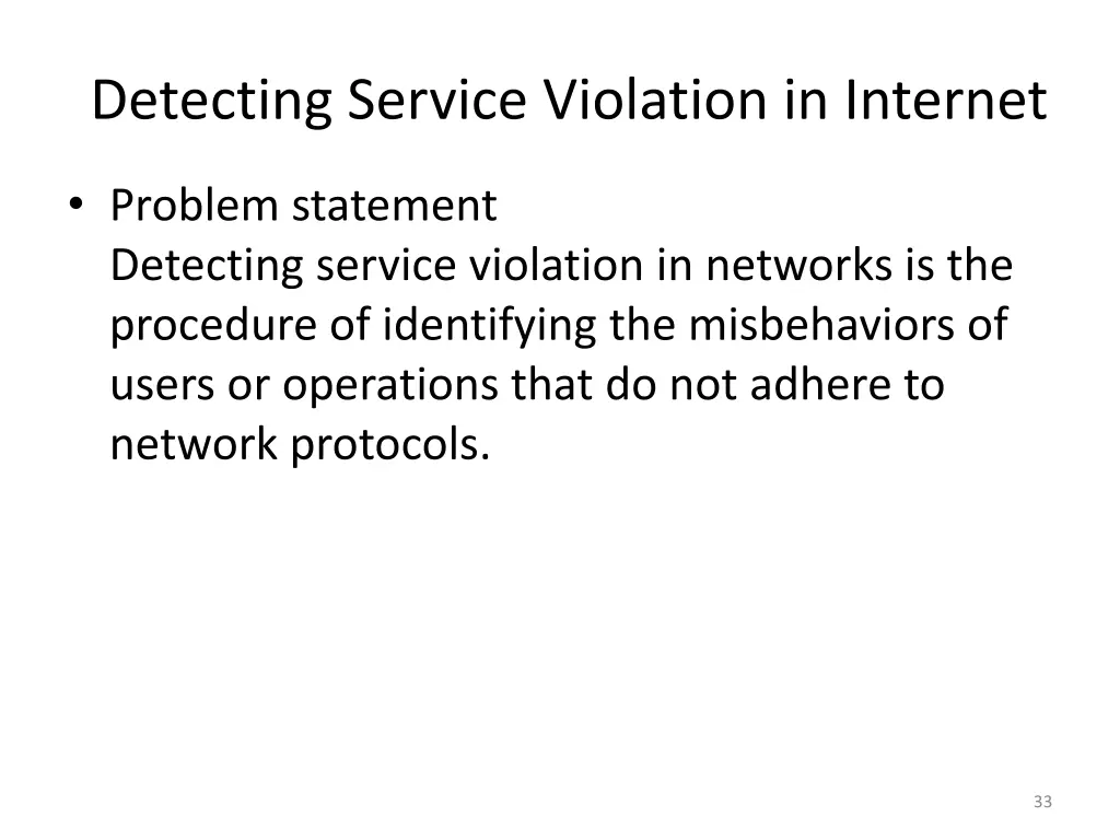 detecting service violation in internet