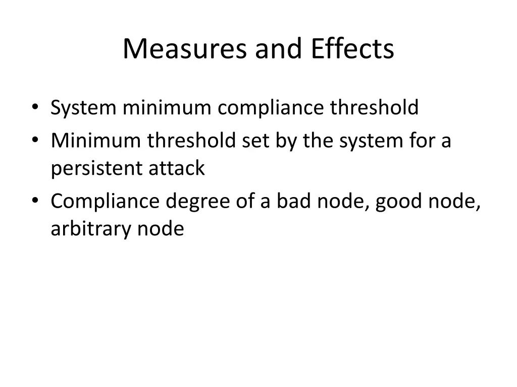 measures and effects