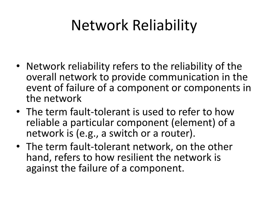 network reliability