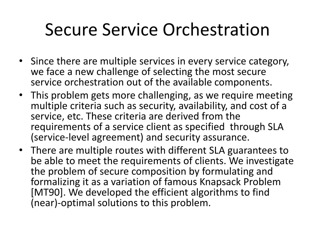 secure service orchestration