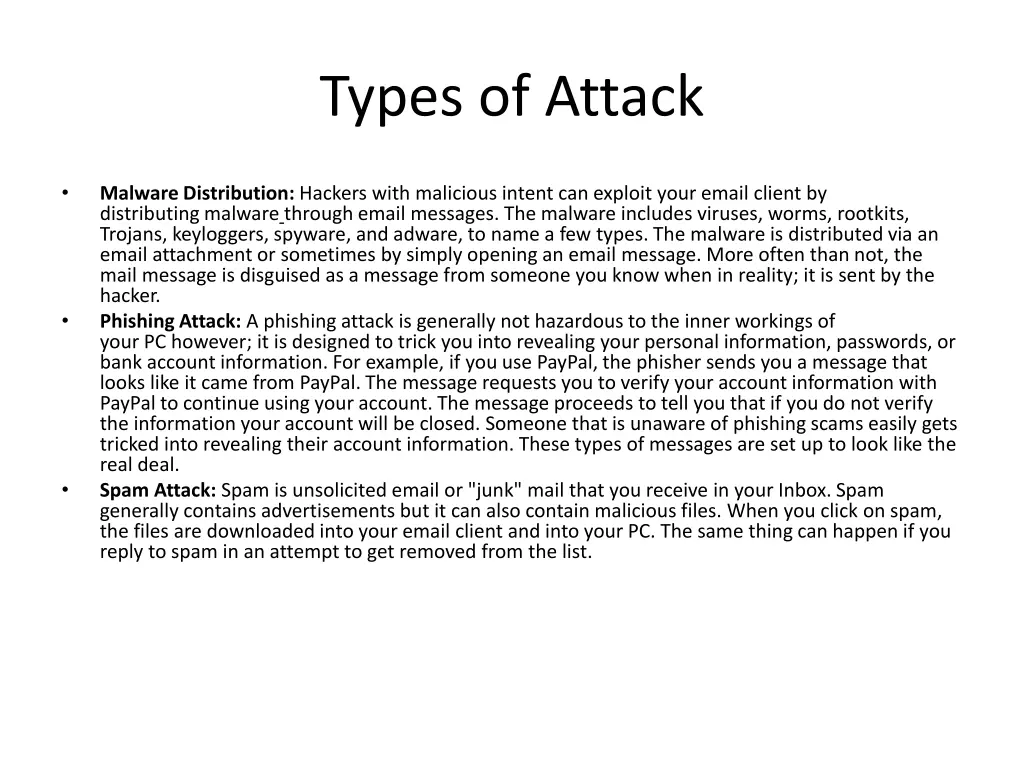 types of attack