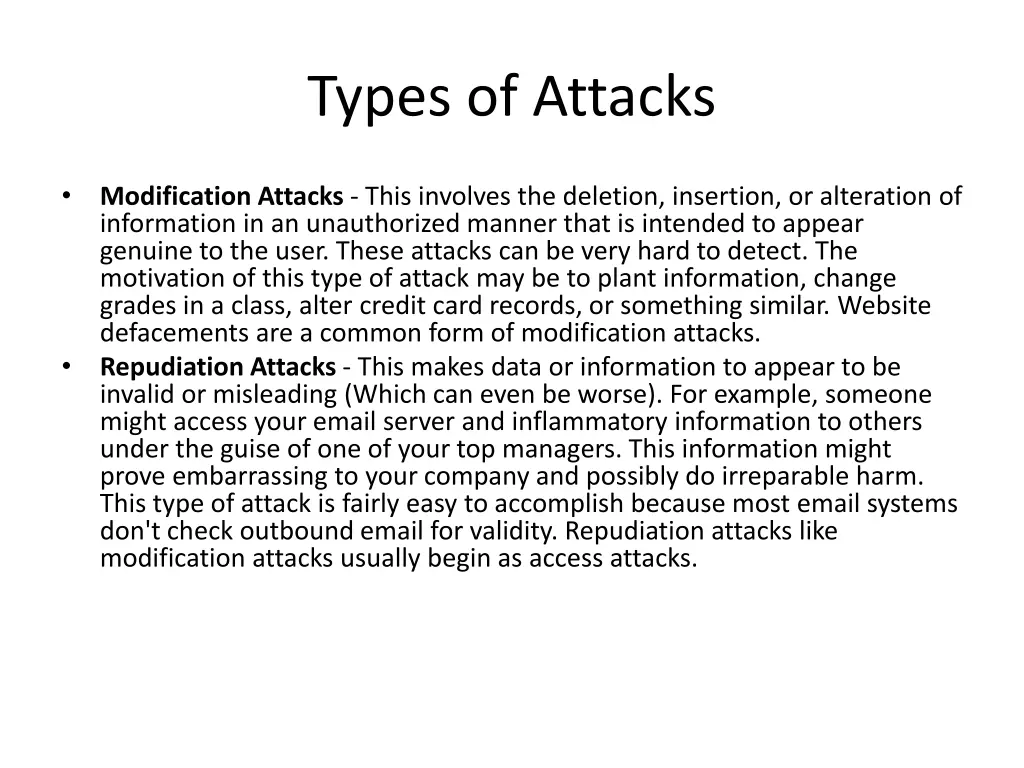 types of attacks 1