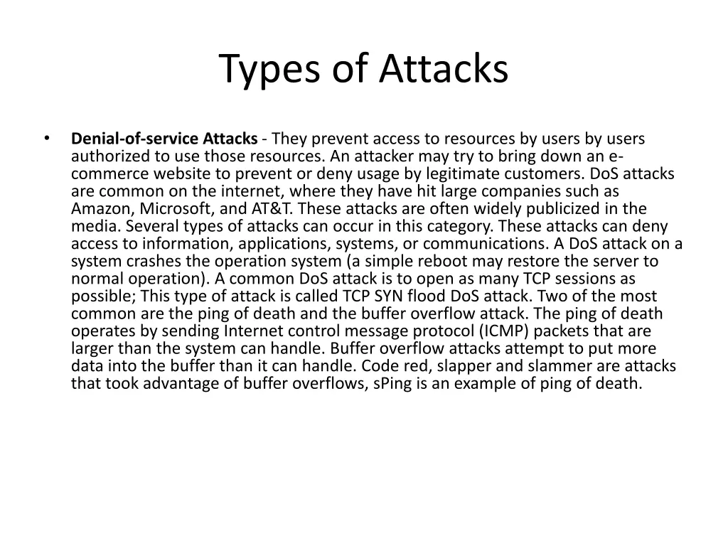 types of attacks 2