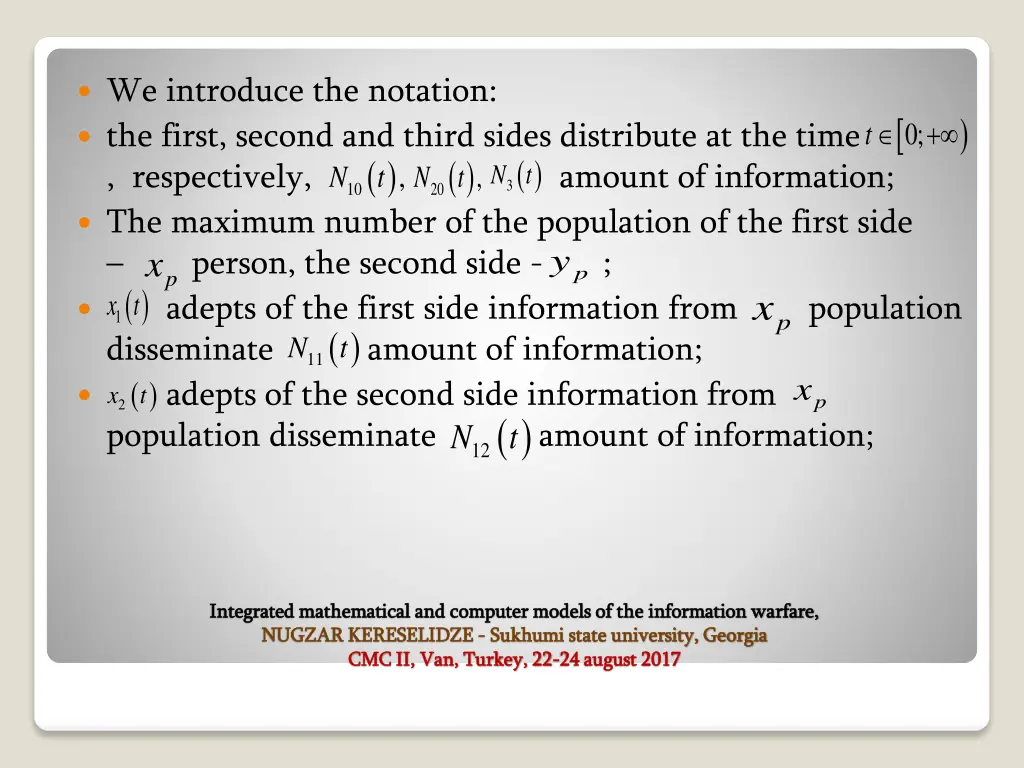 we introduce the notation the first second