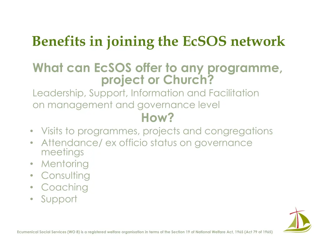 benefits in joining the ecsos network