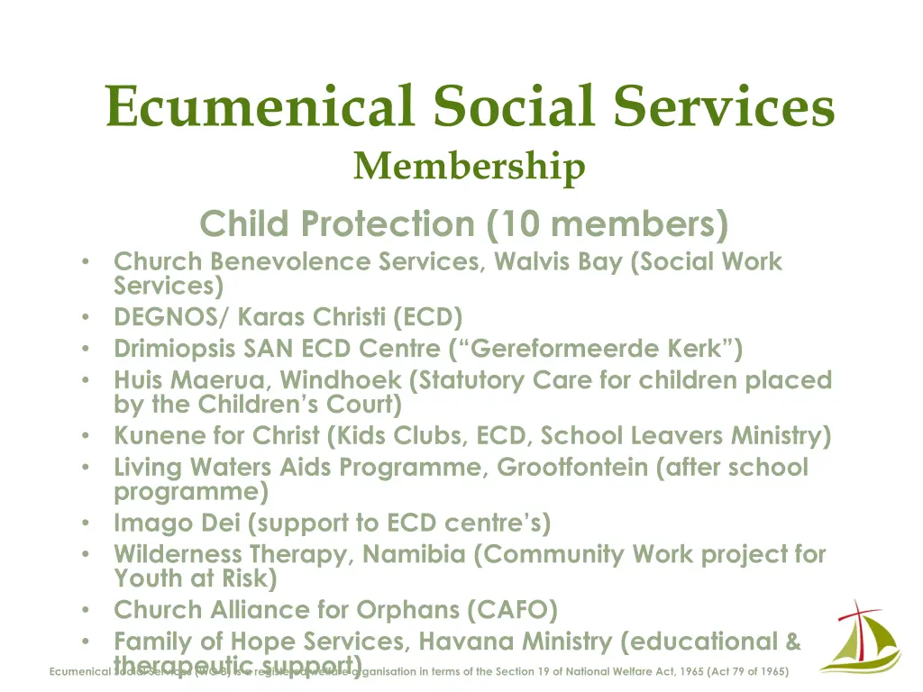 ecumenical social services membership child