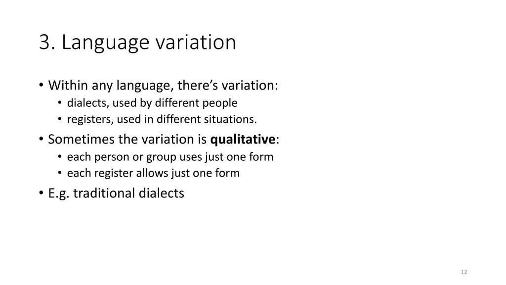 3 language variation