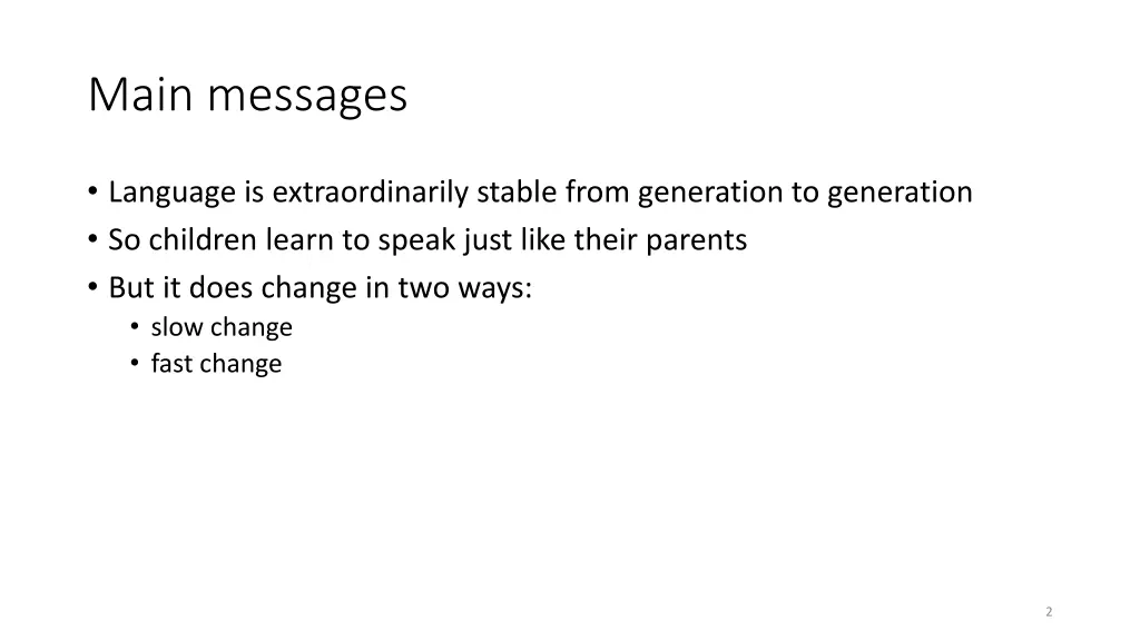 main messages