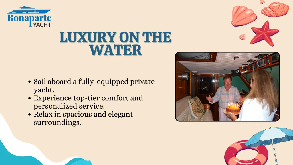 sail aboard a fully equipped private yacht