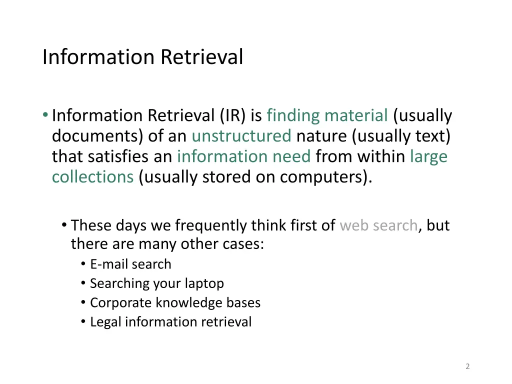 information retrieval