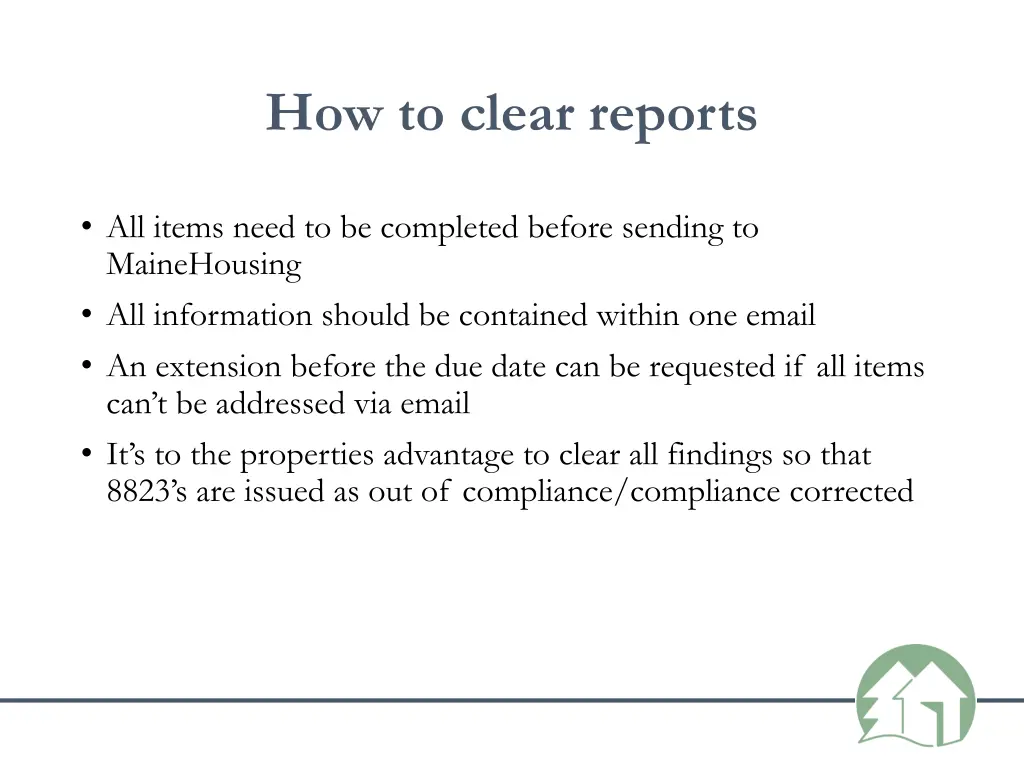 how to clear reports