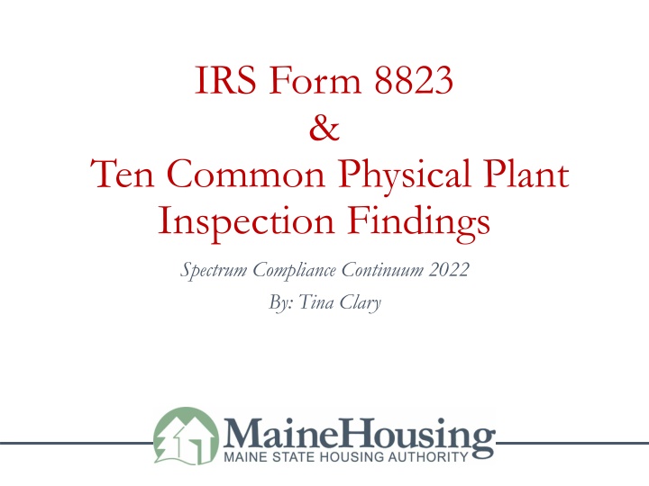 irs form 8823 ten common physical plant