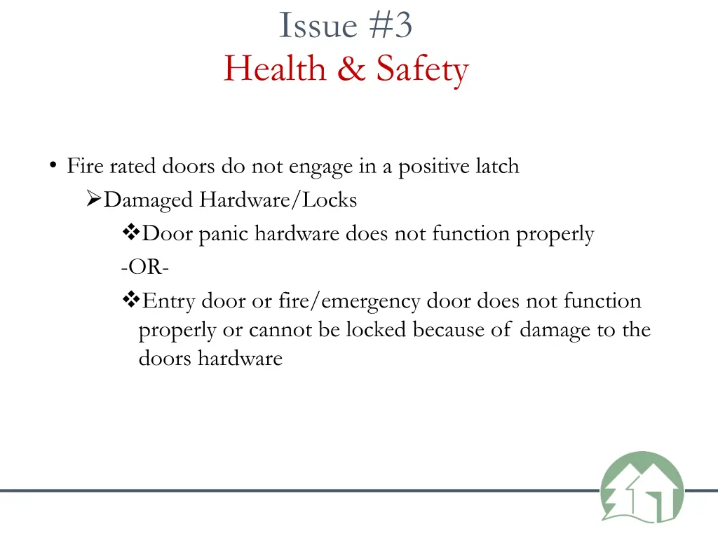 issue 3 health safety