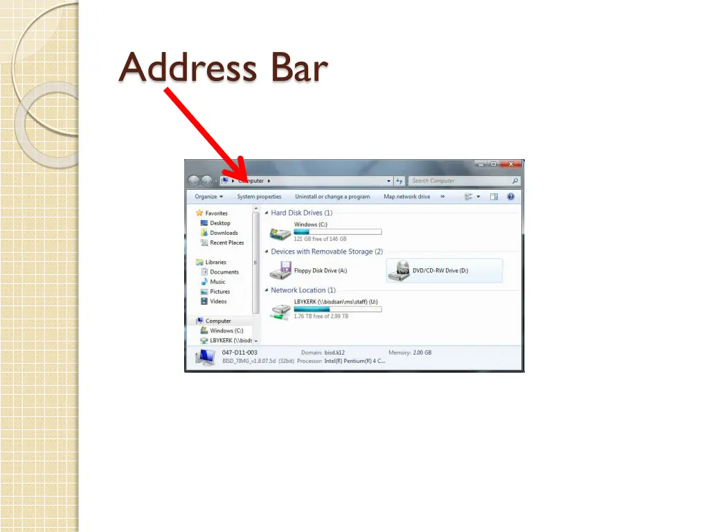 address bar