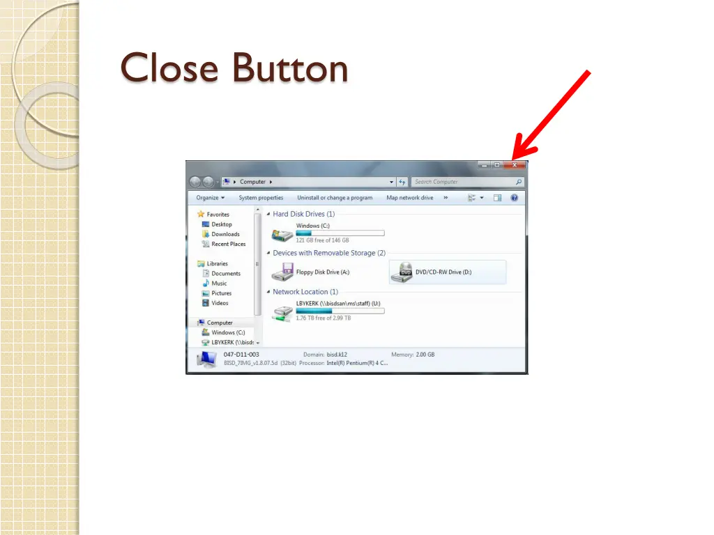 close button