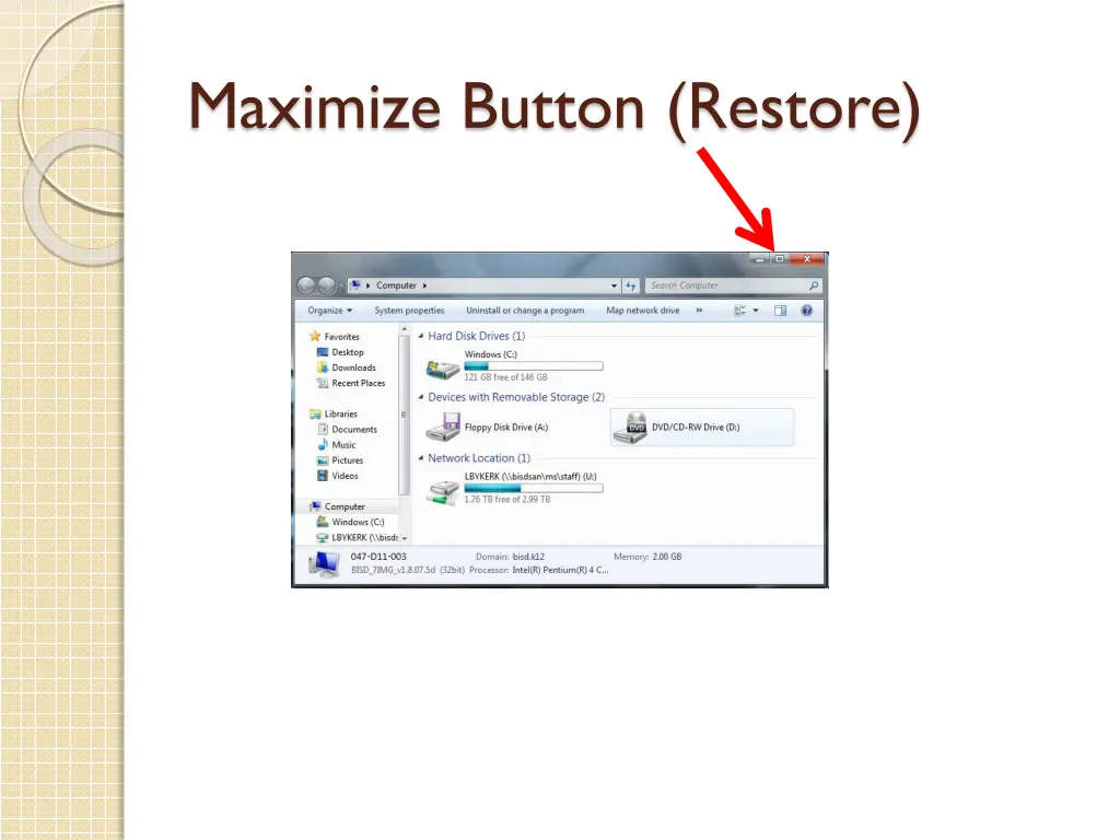 maximize button restore