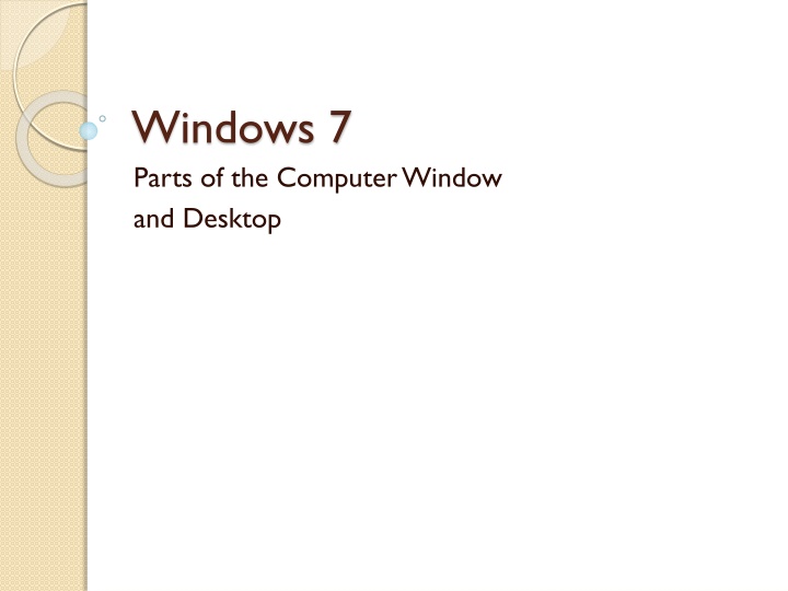 windows 7 parts of the computer window and desktop