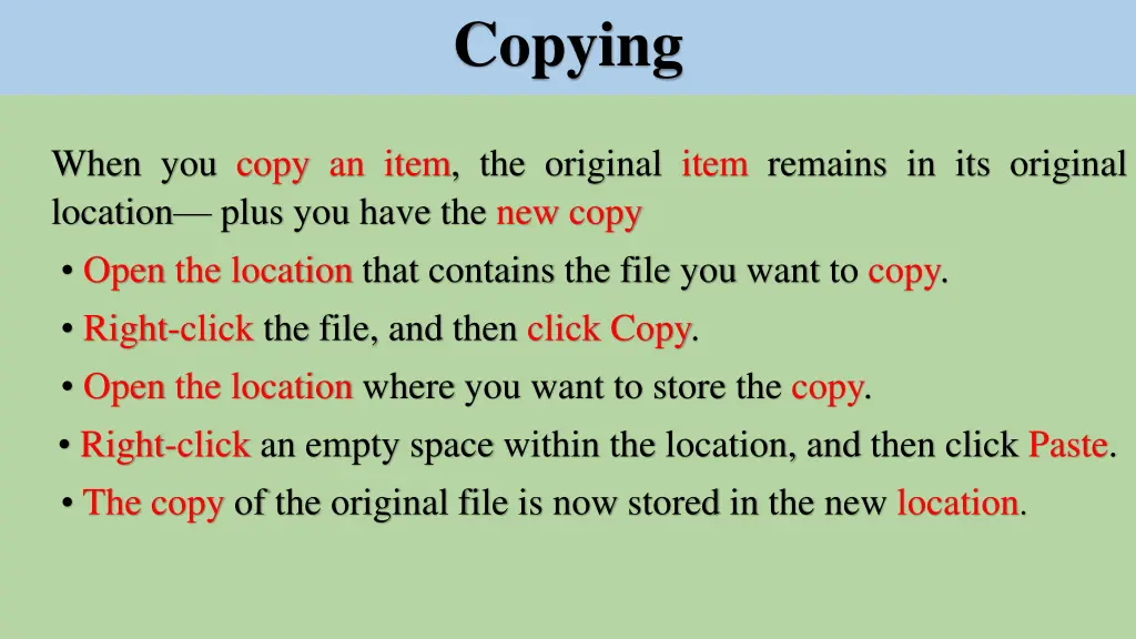 copying