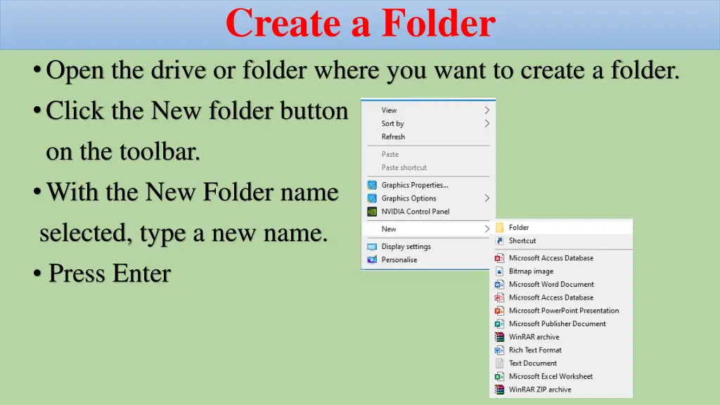 create a folder