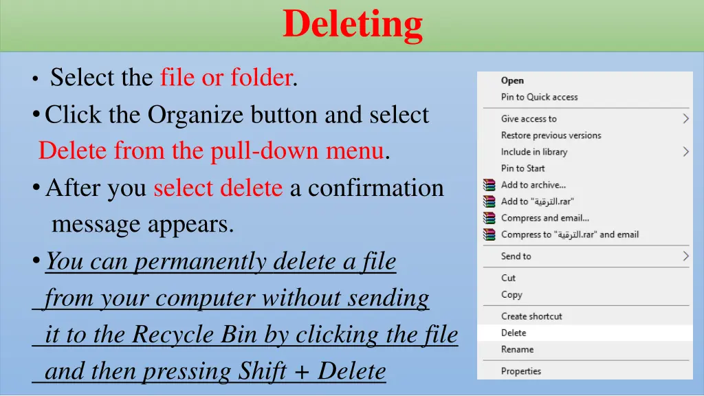 deleting