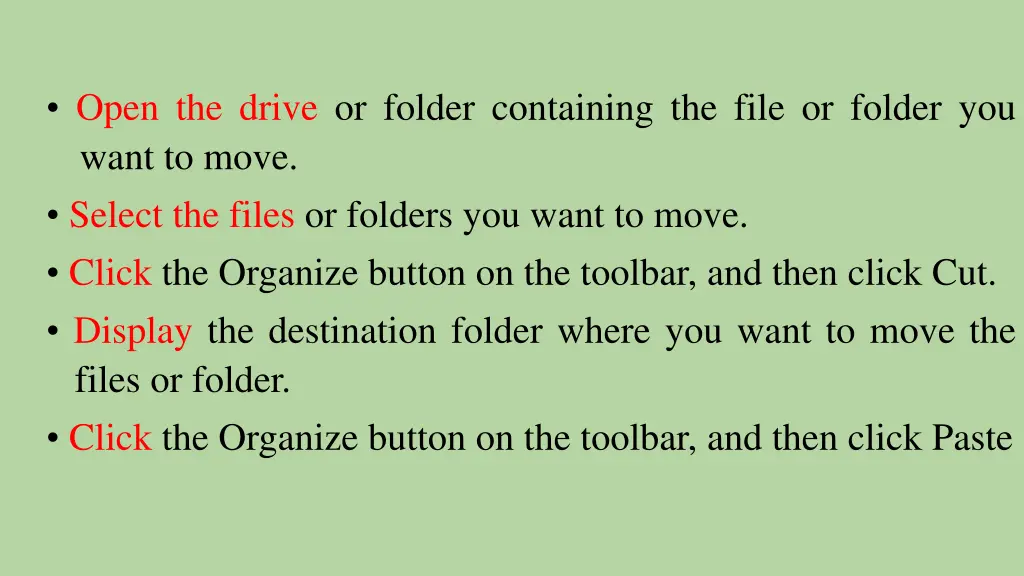 open the drive or folder containing the file