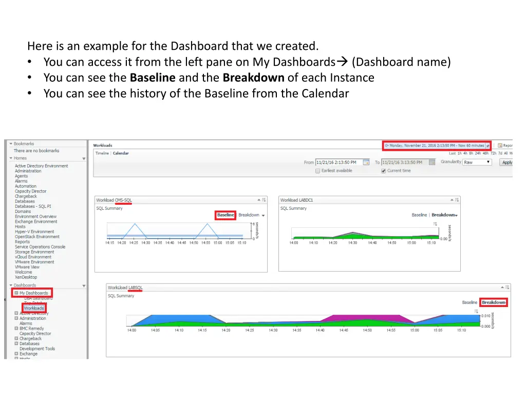 here is an example for the dashboard that