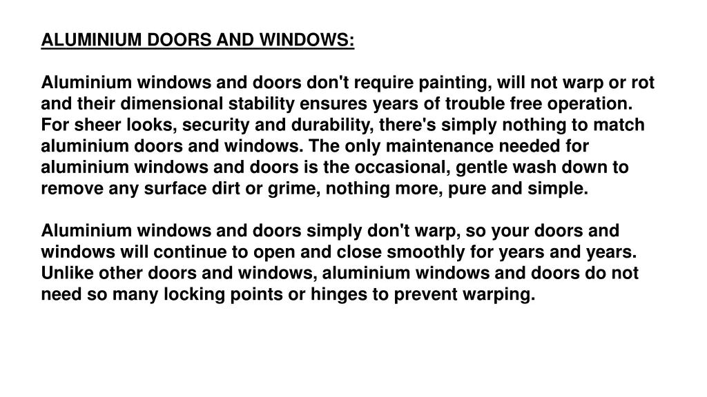 aluminium doors and windows